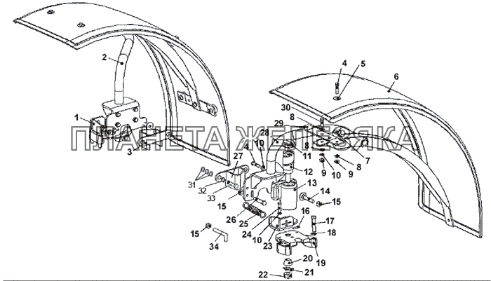 Крылья передние (для ПВМ 822-2300020-04 с короткими рукавами) МТЗ-826