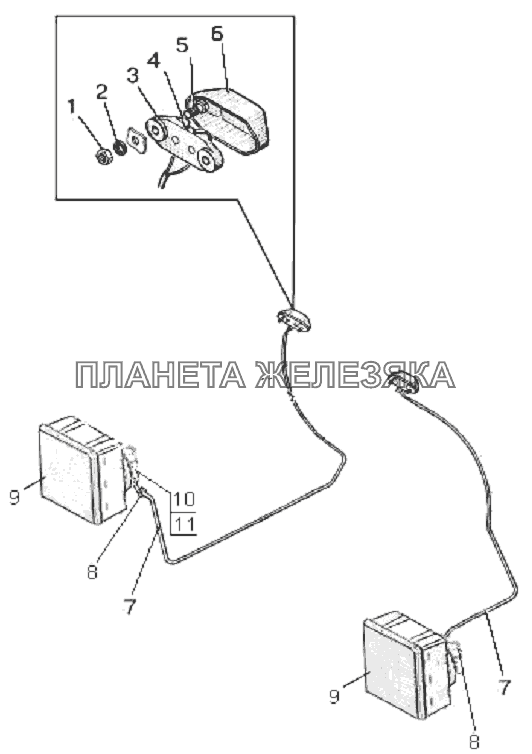 Установка фар дорожных (950-3700020) Беларус-892