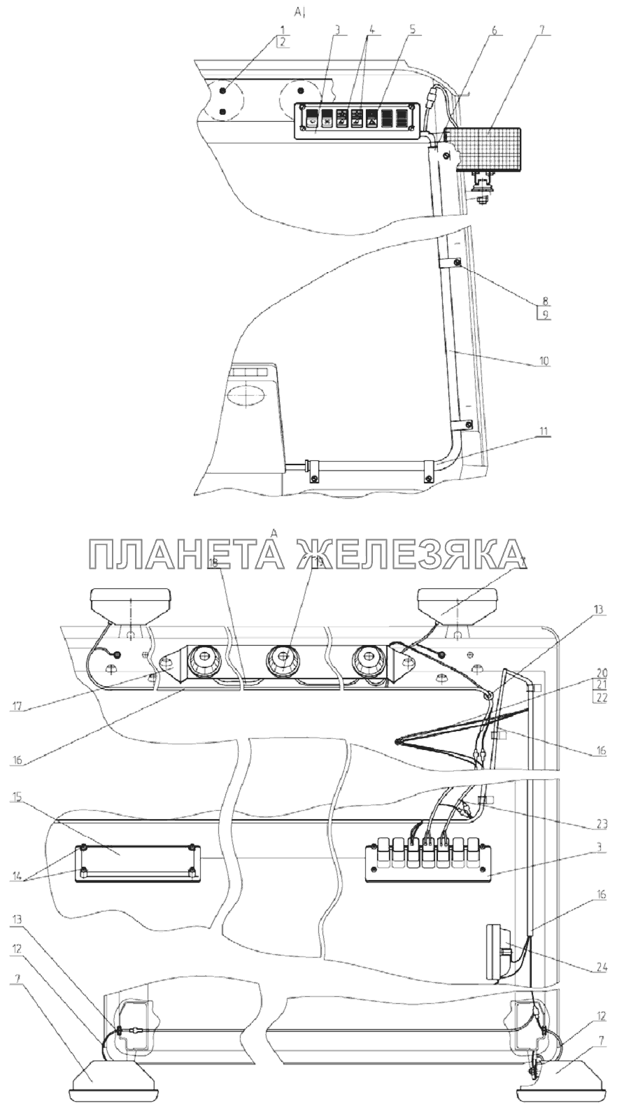 Установка фар рабочих Беларус-892 Установка фар рабочих Беларус-892