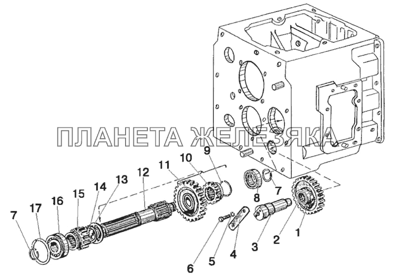 Вал первой передачи и заднего хода МТЗ-90/92