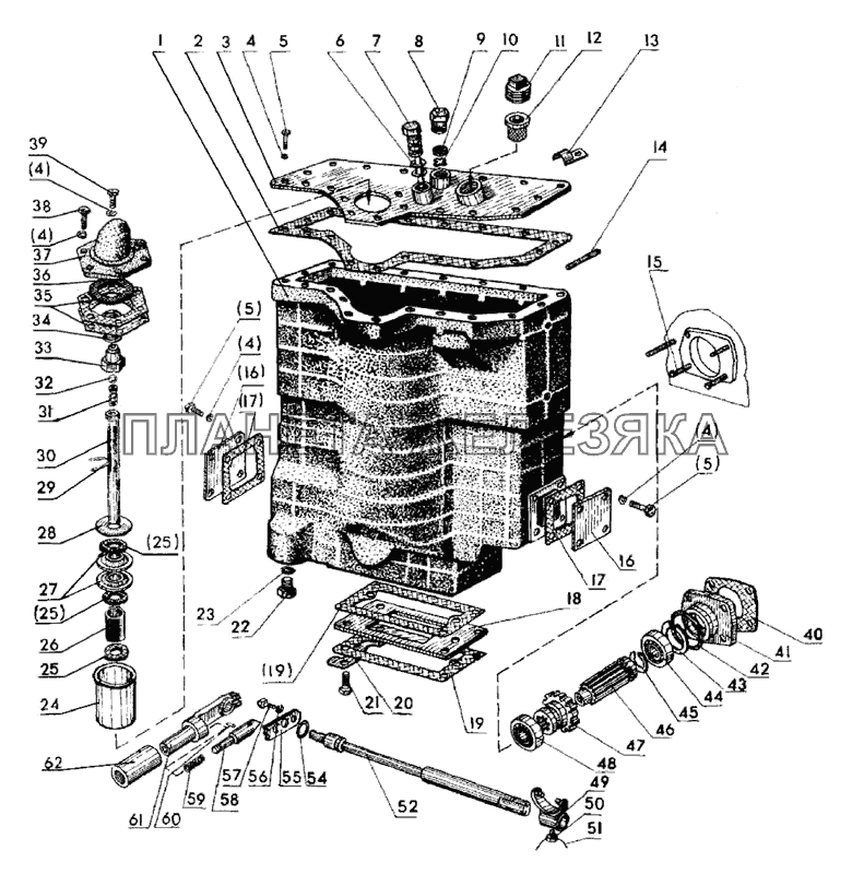 Корпус гидроагрегатов, фильтр и привод гидронасоса МТЗ-90/92