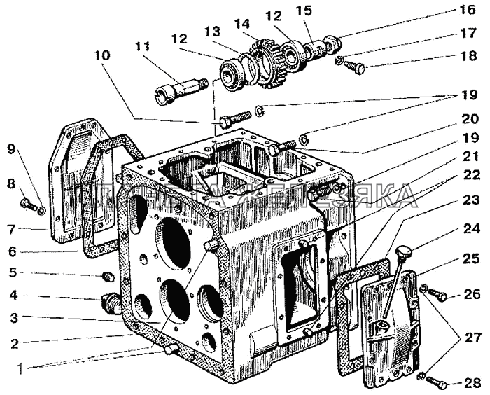 Корпус коробки передач. Привод ПВМ МТЗ-900