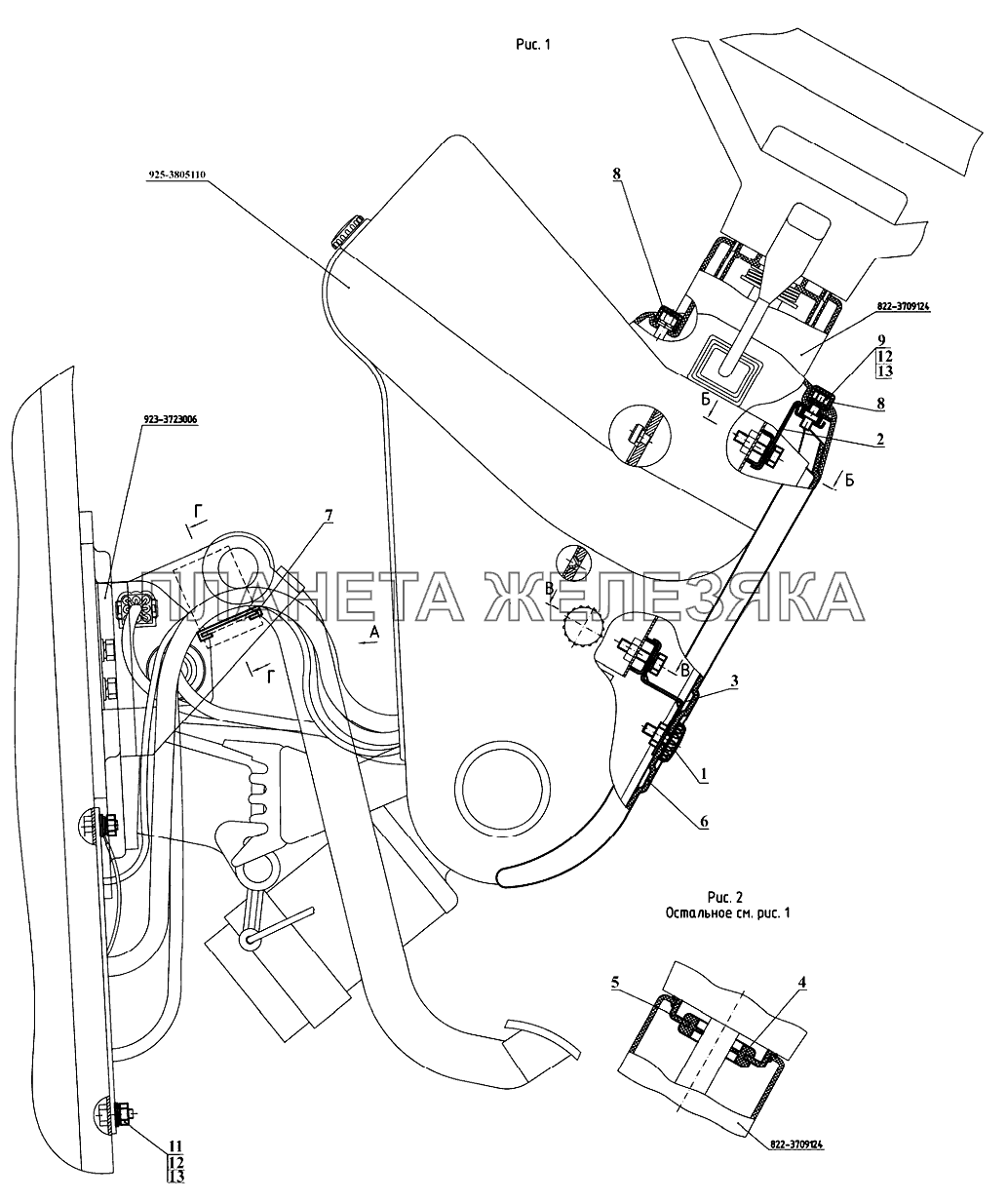 Установка щитка приборов Беларус-922.3 / 922.4