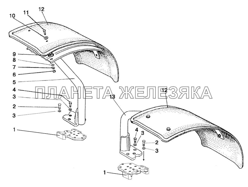 Крылья передние (для ПВМ 822-2300020-02 с удлиненными рукавами) Беларус-923.4