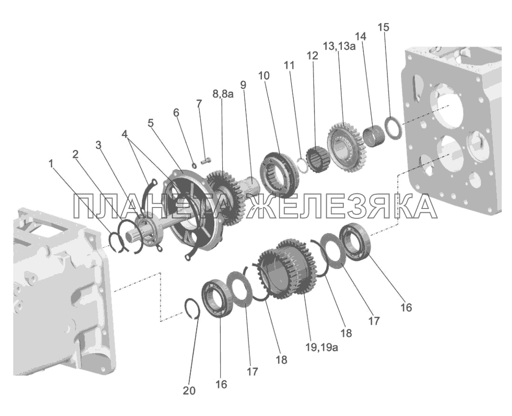 Синхронизированный понижающий редуктор/ синхронизированный ускоритель Беларус-923.4