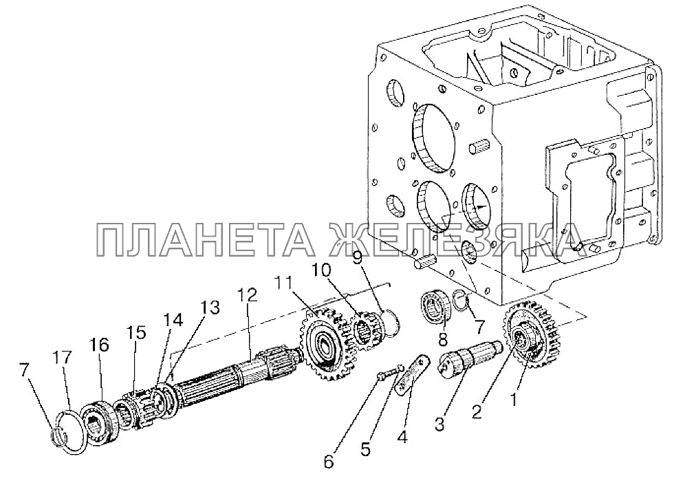 Вал 1-ой передачи и передачи заднего хода Беларус-92П