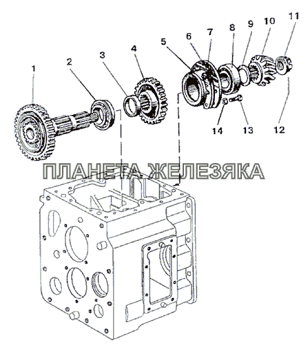 Вторичный вал синхронизированной КП МТЗ-900/920/950/952