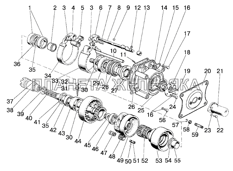 Вал отбора мощности задний 1221-4202010-А Беларус-952.5