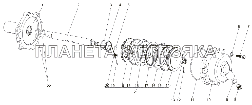 Цилиндр с поршнем 201-1722020 МЗКТ-65151 