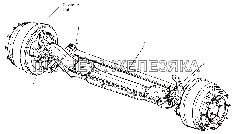 Ось передняя МЗКТ-65151 