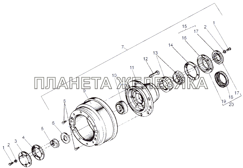 Установка ступиц колес МЗКТ-65151 