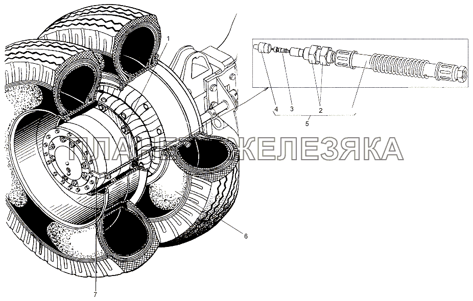 Установка задних колес МЗКТ-65151 