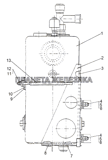 Установка масляного бака МЗКТ-65151 