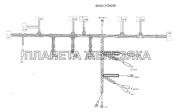 Жгут проводов в кабине МЗКТ-65151 