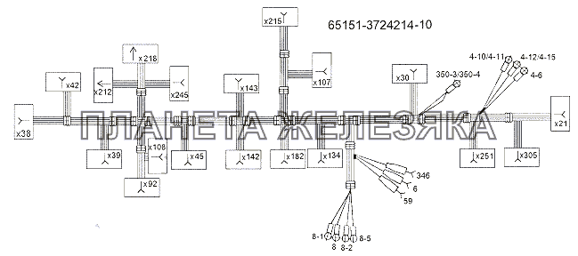 Жгут проводов в кабине МЗКТ-65151 