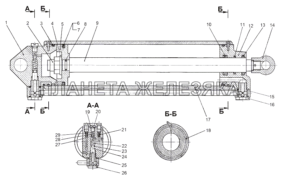 Цилиндр гидравлический 79092-5003010-10 МЗКТ-65151 