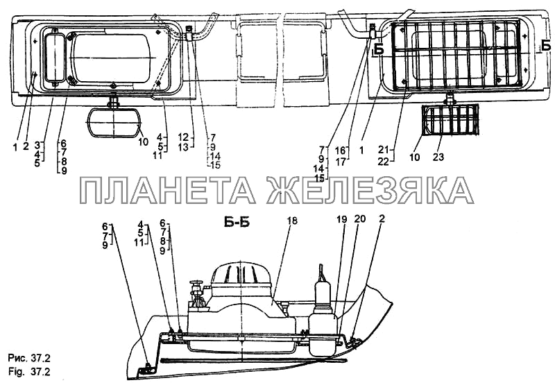 Установка головного освещения МЗКТ-65158