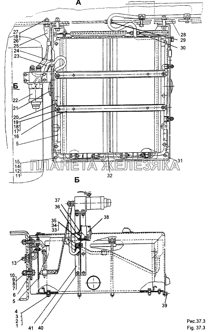 Установка контейнера и аккумуляторных батарей МЗКТ-65158