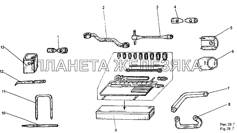 Инструмент из комплекта ЗИ МЗКТ-65158