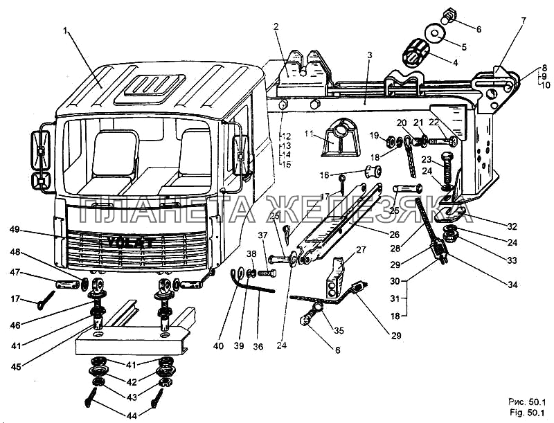 Подвеска кабины МЗКТ-65158