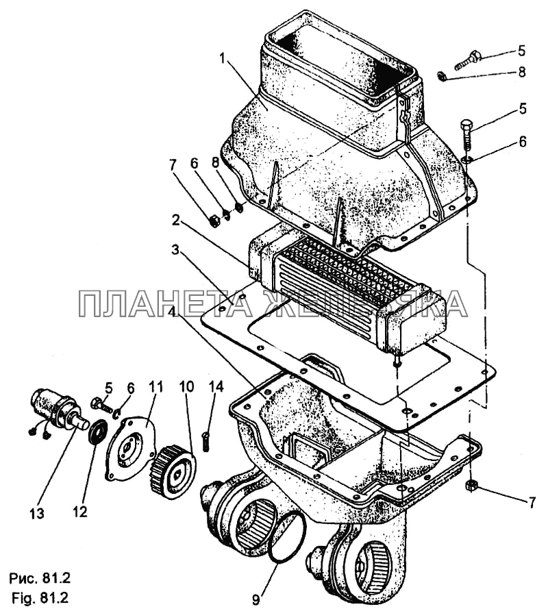 Отопитель кабины МЗКТ-65158