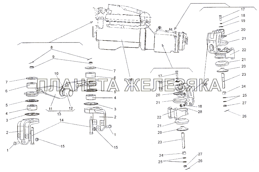 Установка двигателя МЗКТ-652511