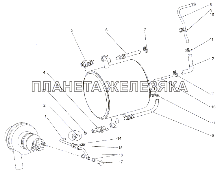 Система питания подогревателя (ПЖД) МЗКТ-652511