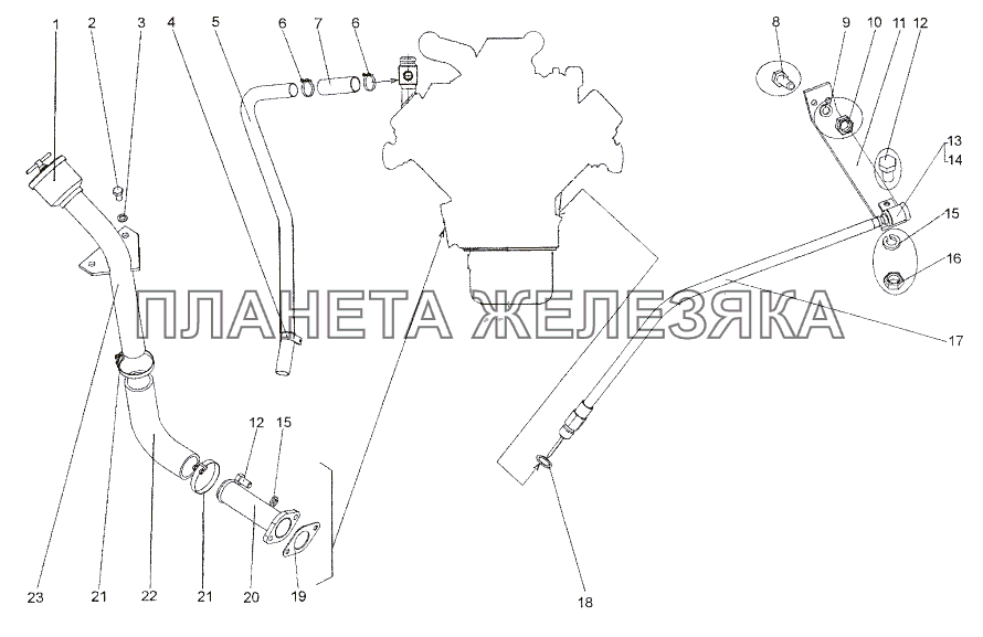 Установка агрегатов системы смазки двигателя МЗКТ-652511