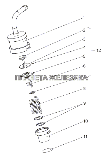 Клапан редукционный 79095-1304010 МЗКТ-652511