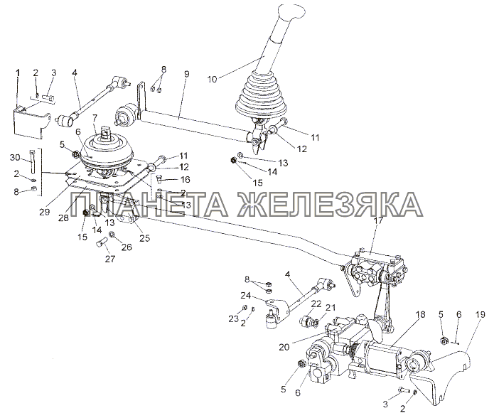 Привод управления механизмом переключения передач МЗКТ-652511