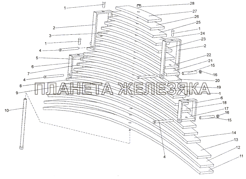 Рессора задняя 6525-2912012-10 МЗКТ-652511