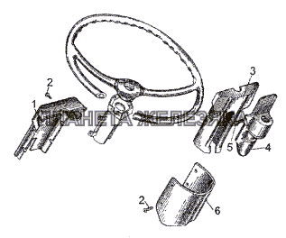 Установка кожухов рулевой колонки МЗКТ-652511