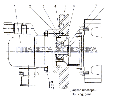 Установка насоса гидроусилителя МЗКТ-652511