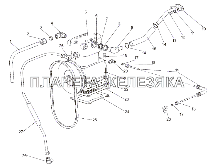 Установка компрессора МЗКТ-652511