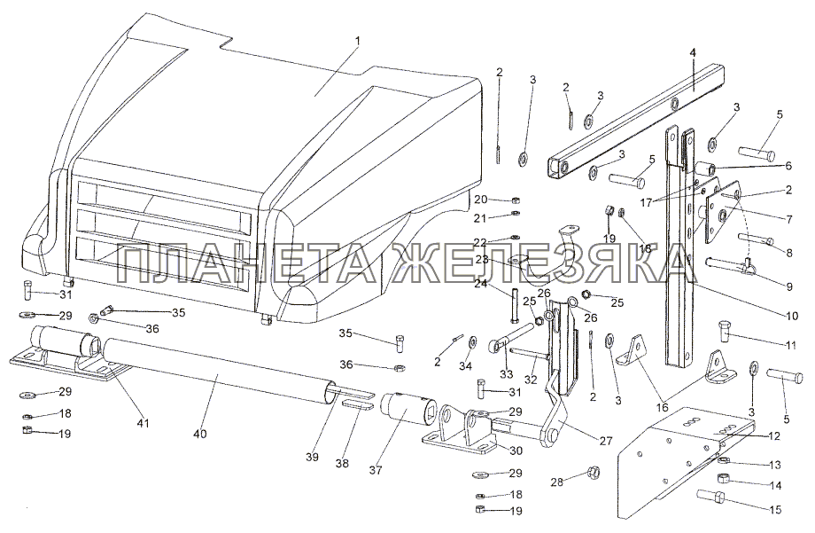 Установка капота МЗКТ-652511