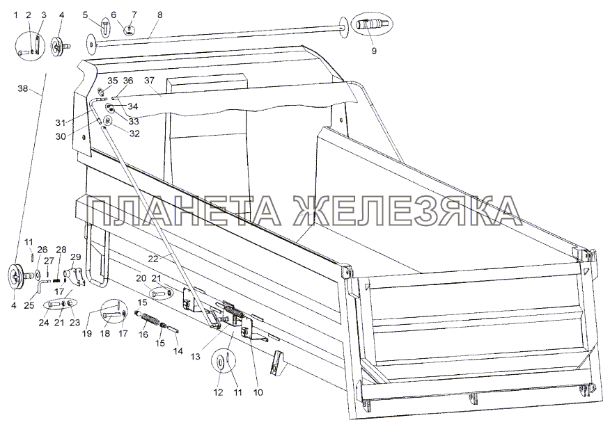 Установка тента МЗКТ-652511