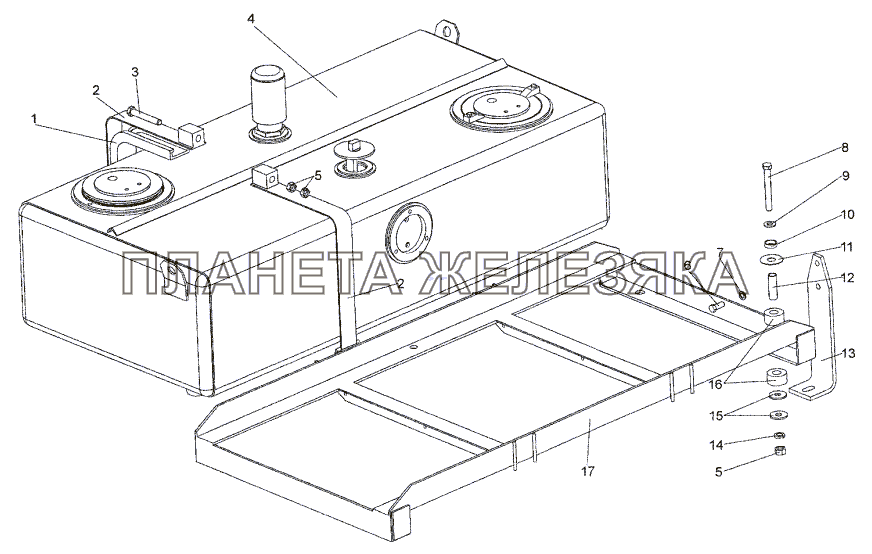 Установка бака МЗКТ-652511