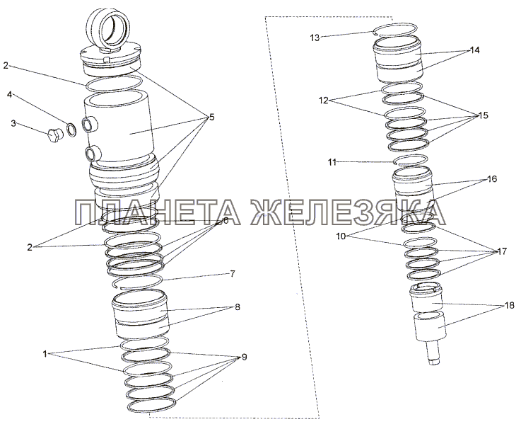 Гидроцилиндр 652511-8603010 МЗКТ-652511