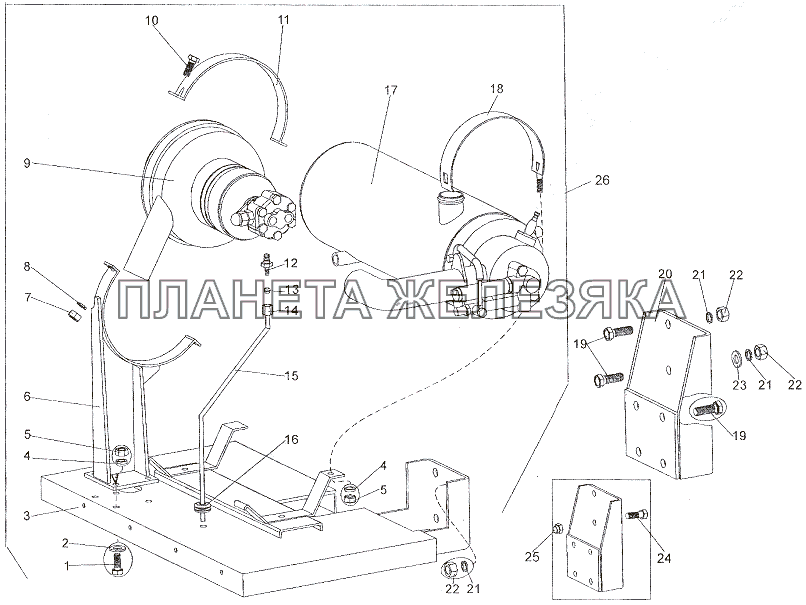 Крепление подогревателя (ПЖД) МЗКТ-7402