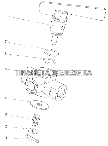 Кран перепускной 652712-1104604 МЗКТ-6527