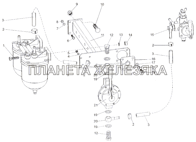 Установка агрегатов топливной системы МЗКТ-7402