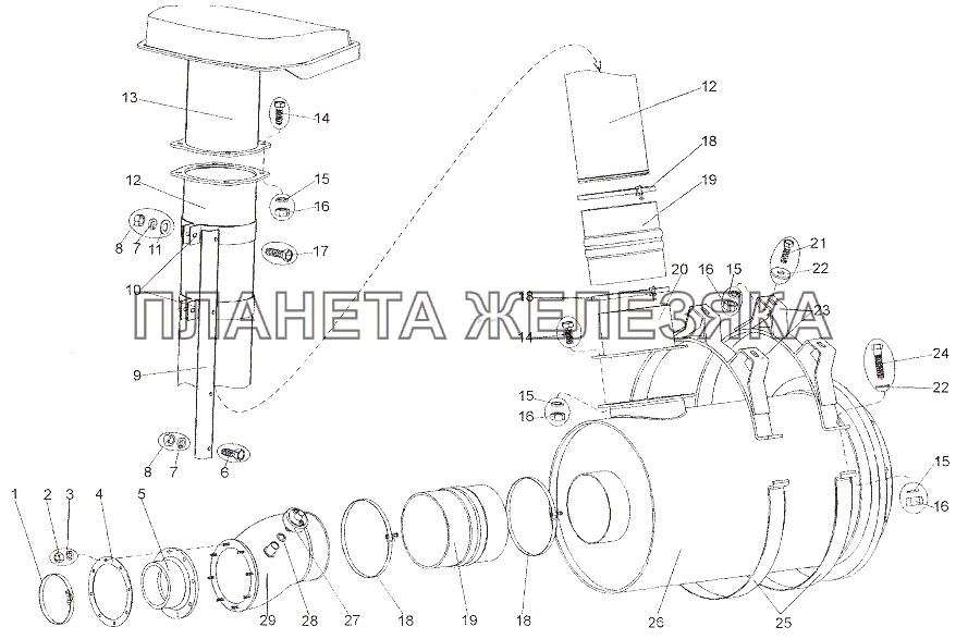 Установка воздухоочистителя МЗКТ-7401