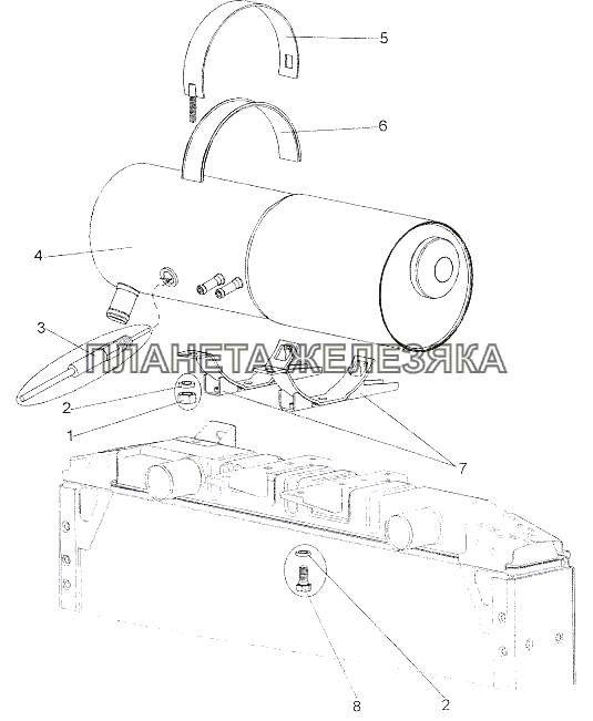 Установка бачка расширительного МЗКТ-7402