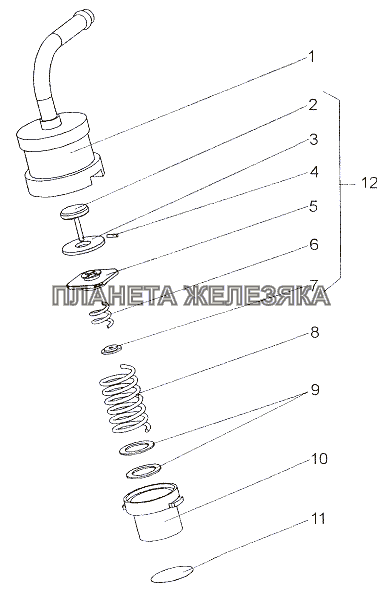 Клапан редукционный 79095-1304010 МЗКТ-79011