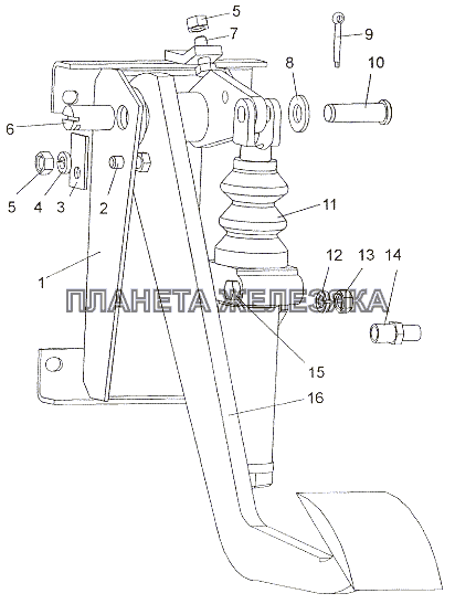 Механизм управления сцеплением 69237-1602010 МЗКТ-7402