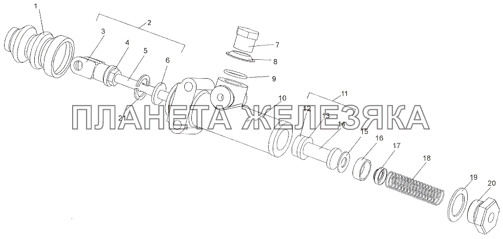 Подпедальный цилиндр 69237-1602300 МЗКТ-79011