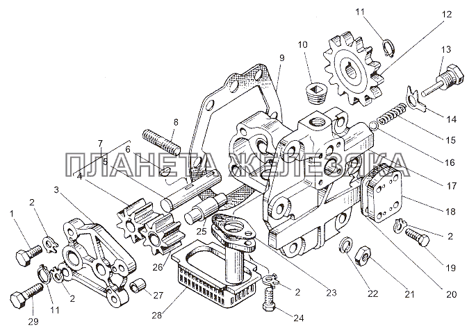 Масляный насос 202-1704010 МЗКТ-6527