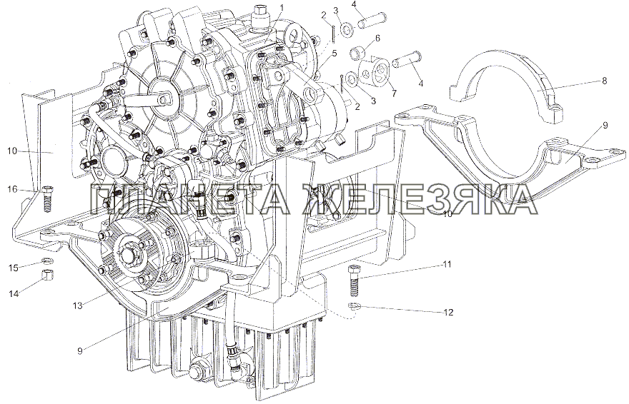 Установка раздаточной коробки МЗКТ-79011