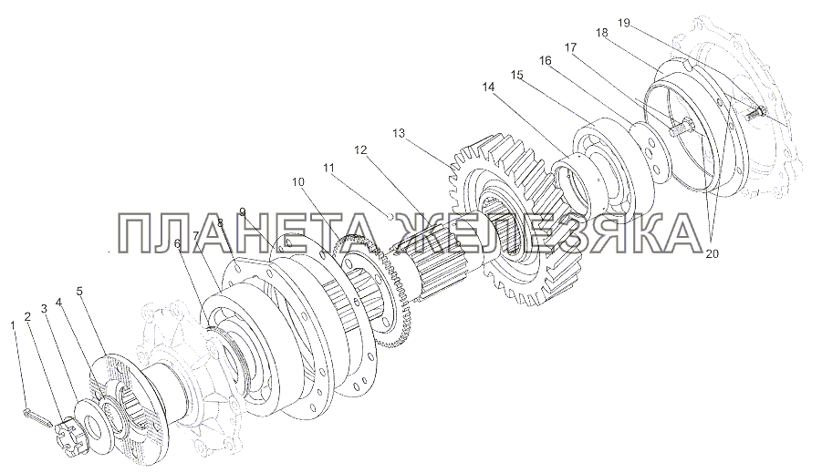 Ведущий  вал МЗКТ-6527