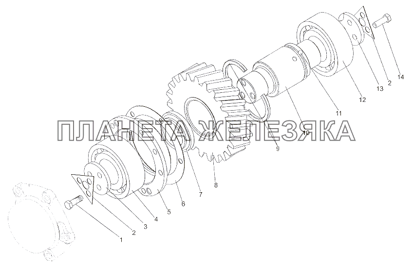 Промежуточный  вал МЗКТ-6527